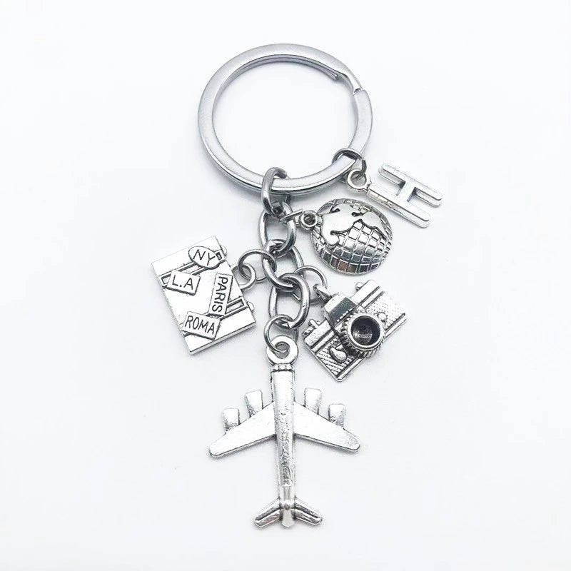 World Travel Aircraft Keychain