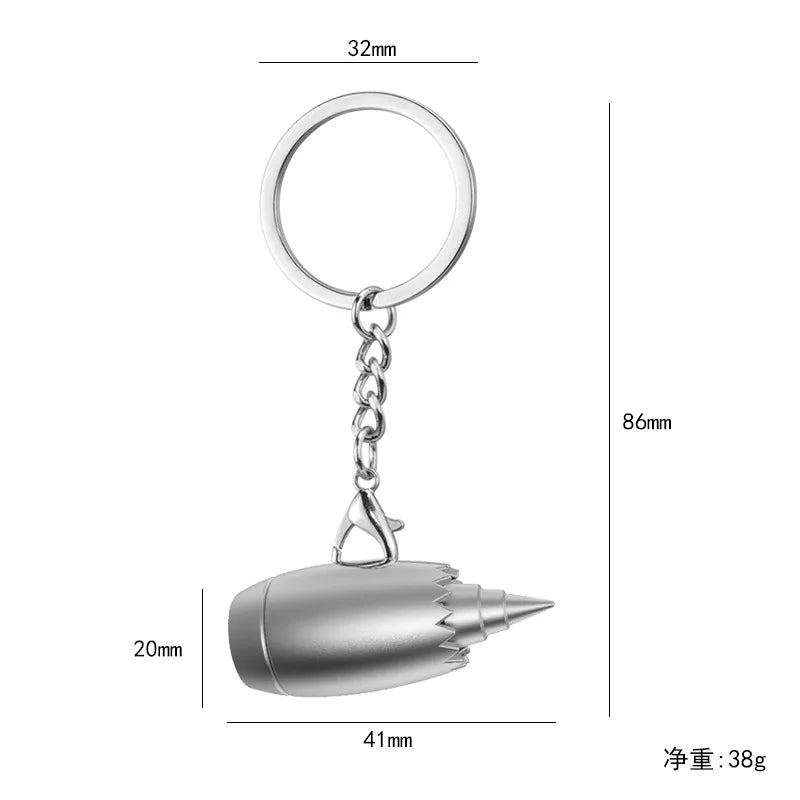 Metal Aircraft Engine Keychain