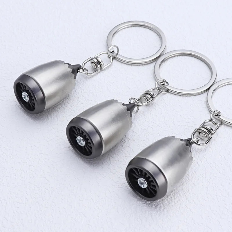 Metal Aircraft Engine Keychain