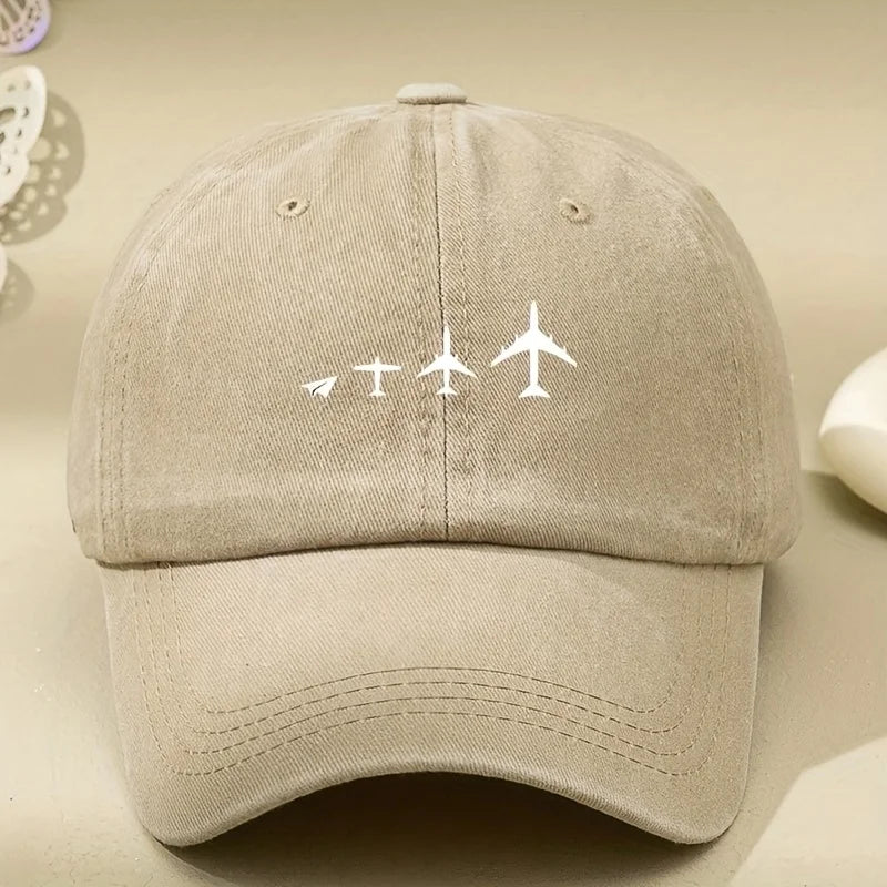 Retro Airplane Print Baseball Cap