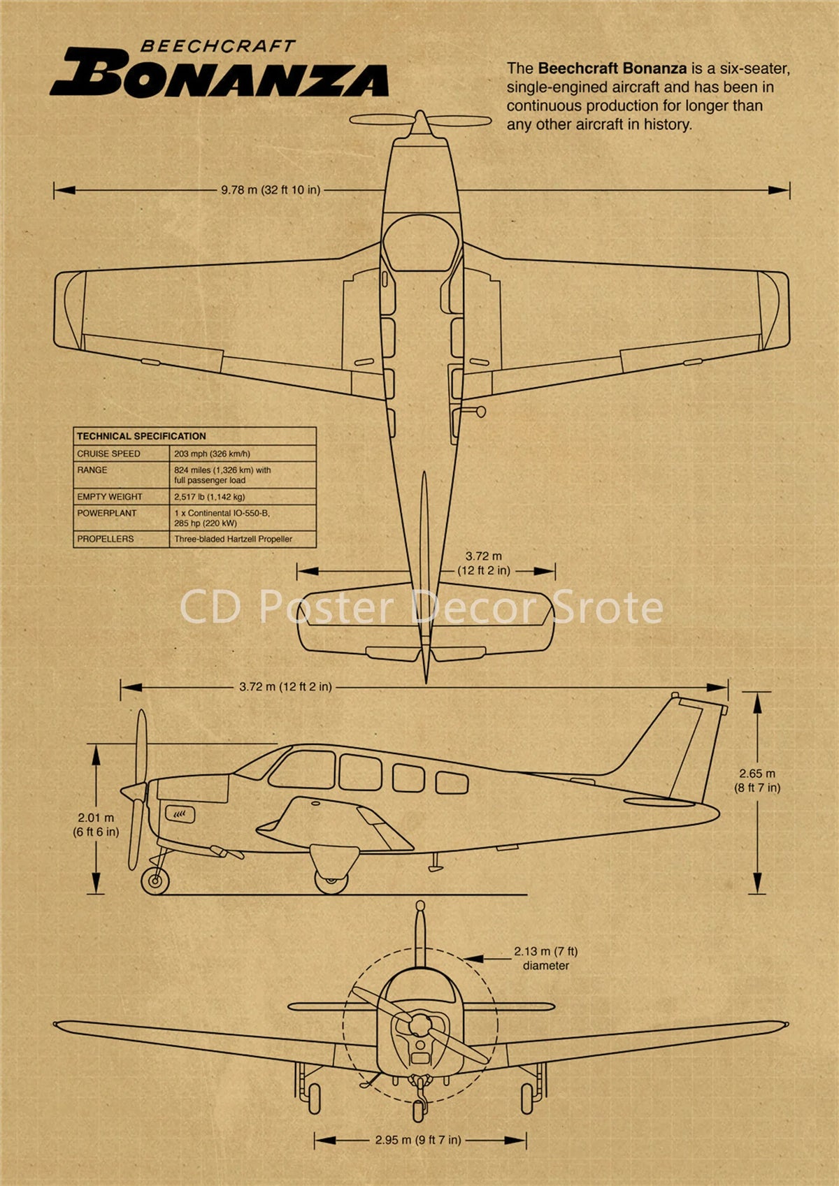Aircraft Structure Vintage Poster