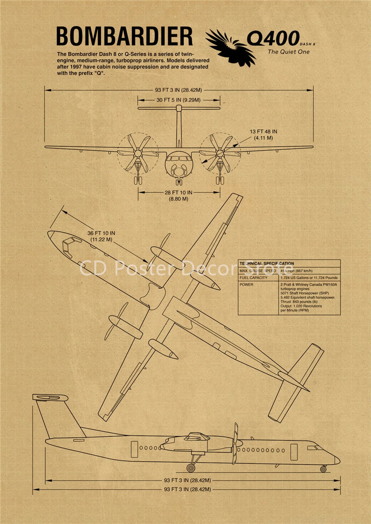 Aircraft Structure Vintage Poster