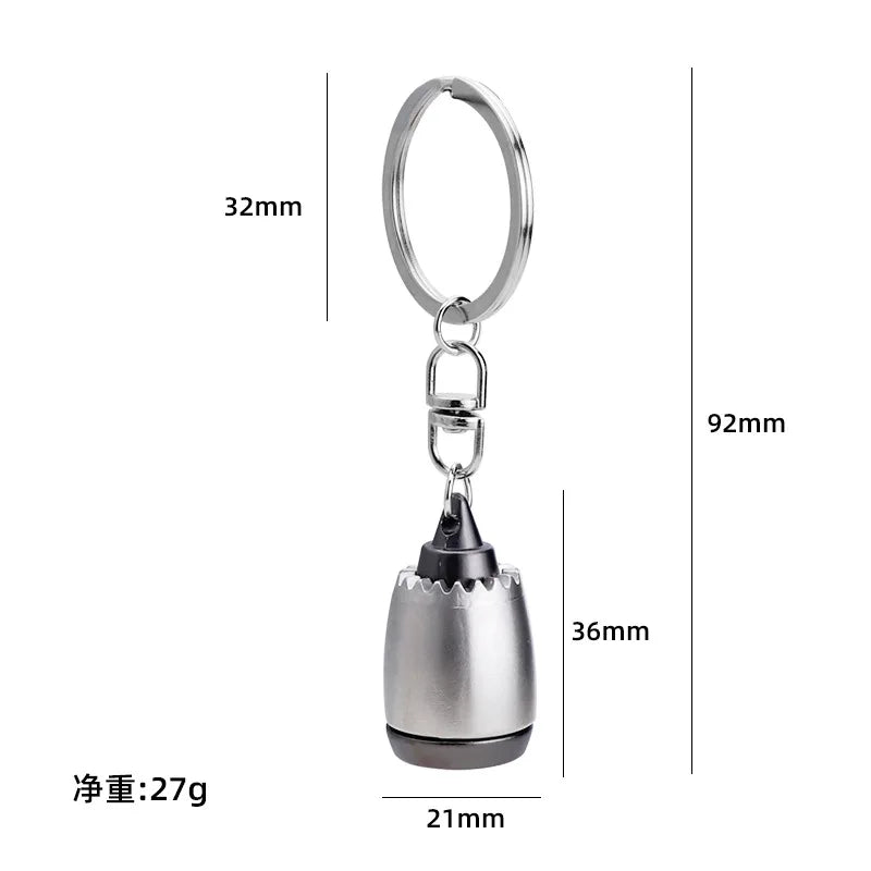 Metal Aircraft Engine Keychain